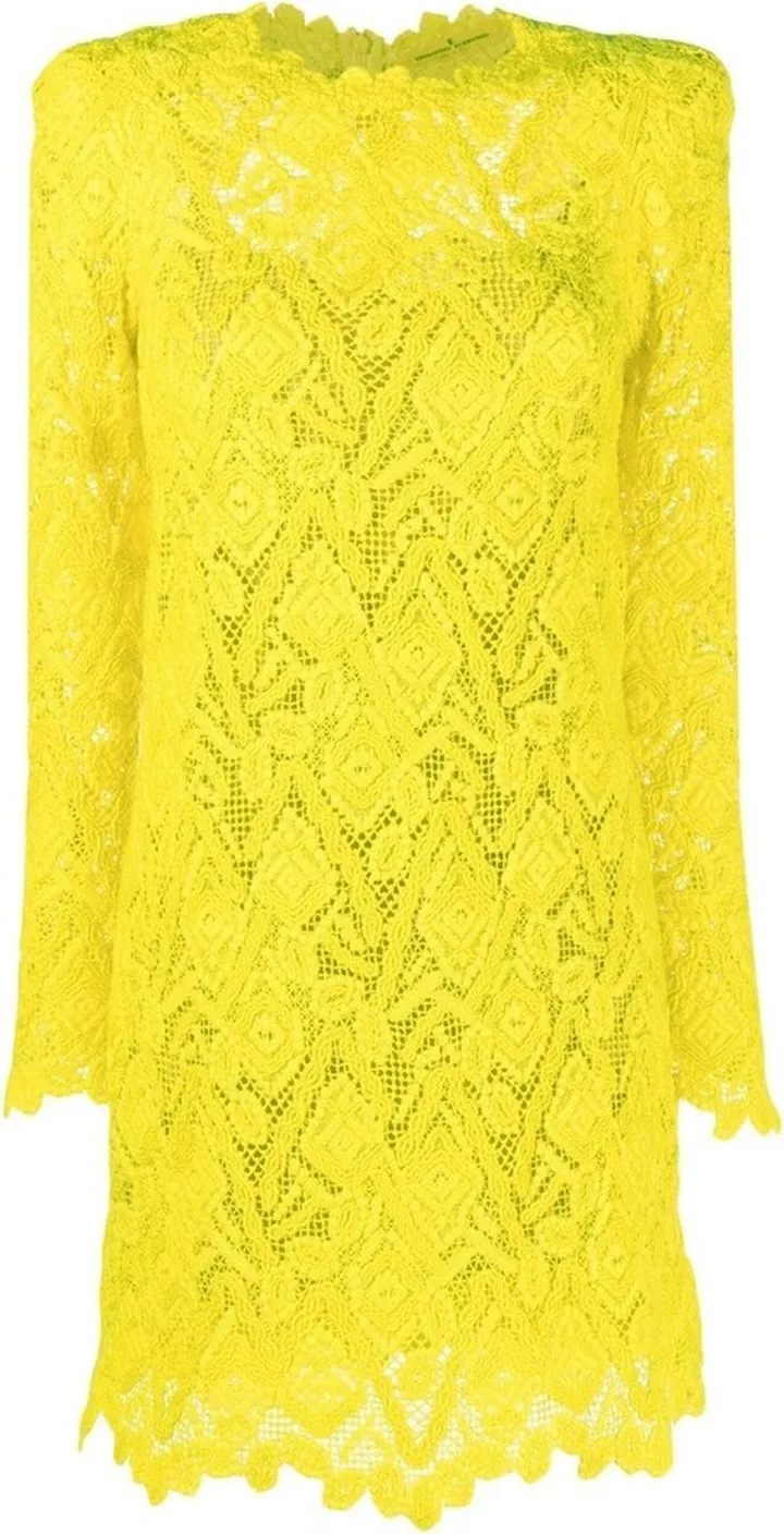 Embroidered-Lace Shirt Mini Dress