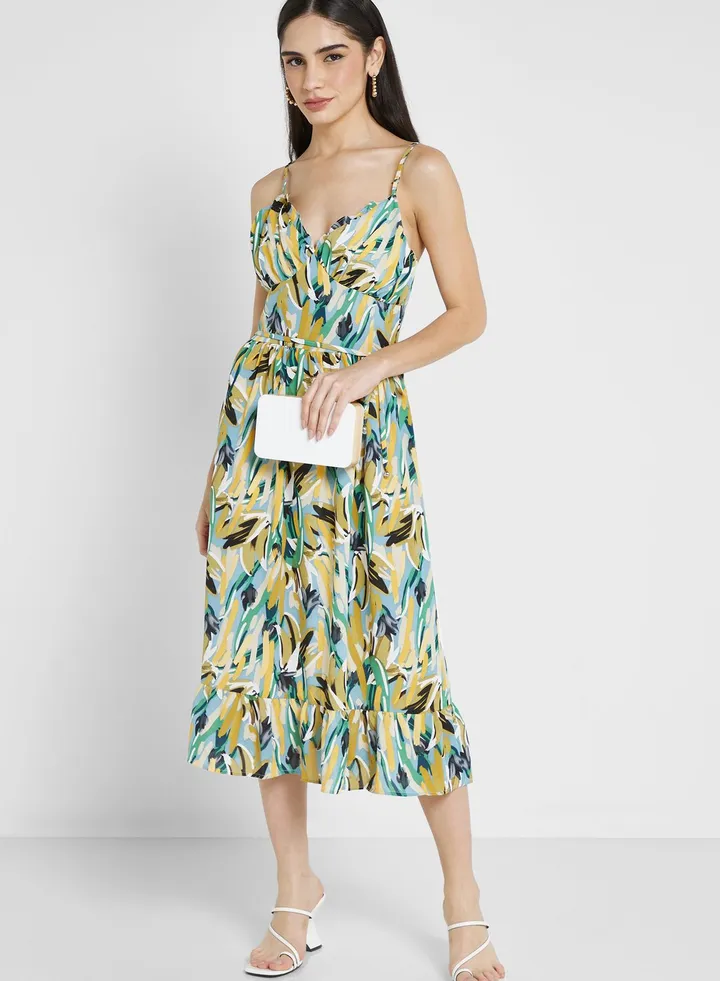 Strappy Printed Dress