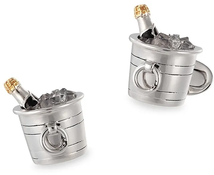 Champagne Bucket Sterling Silver Cufflinks