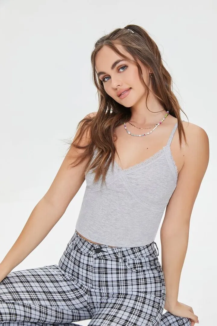 Lace-Trim Cropped Cami