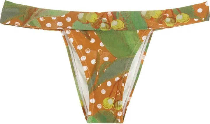 Leaf-Print Bikini Bottoms