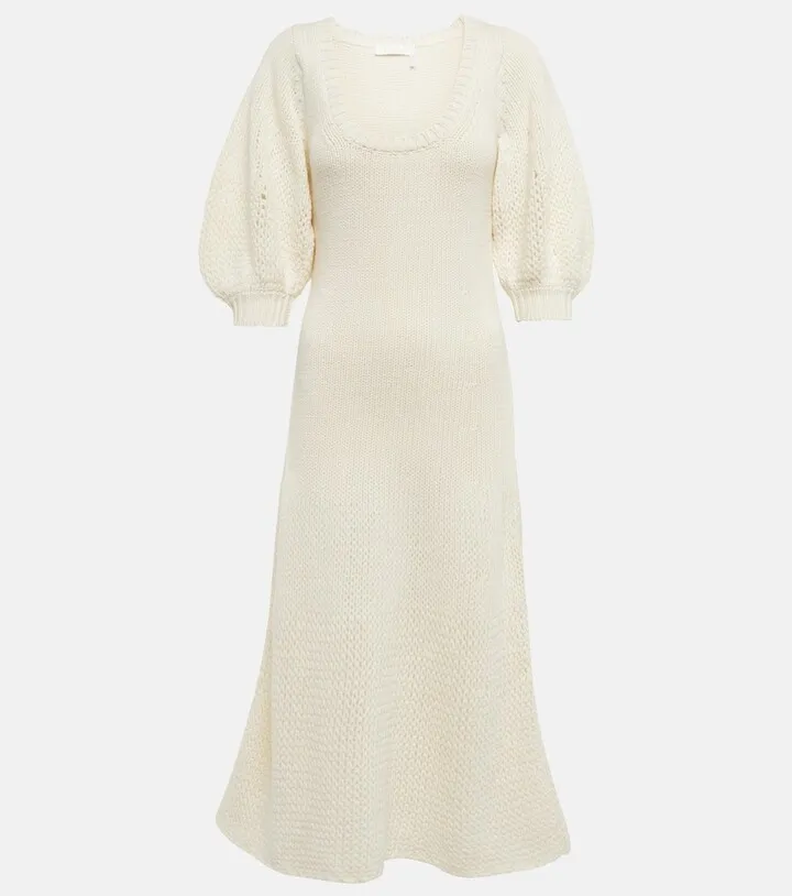 Wool and cashmere knit midi dress