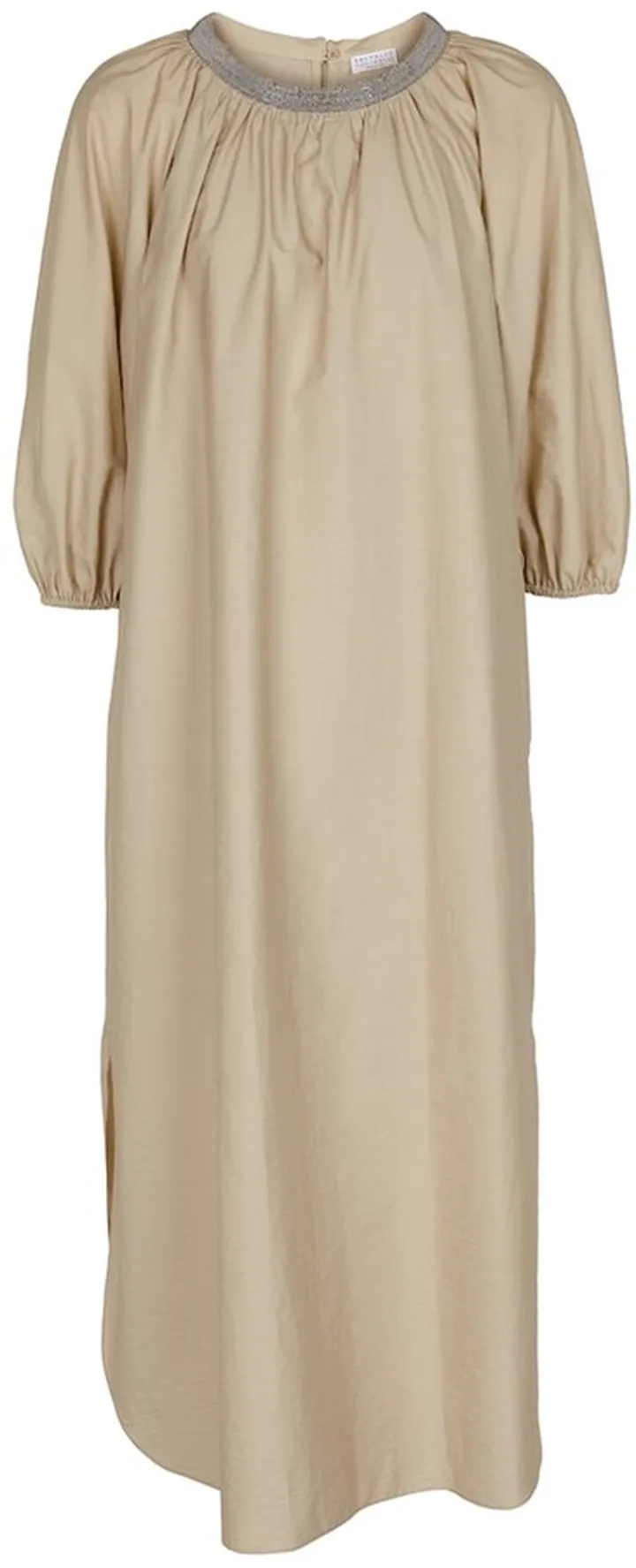 Embellished cotton-blend smock dress