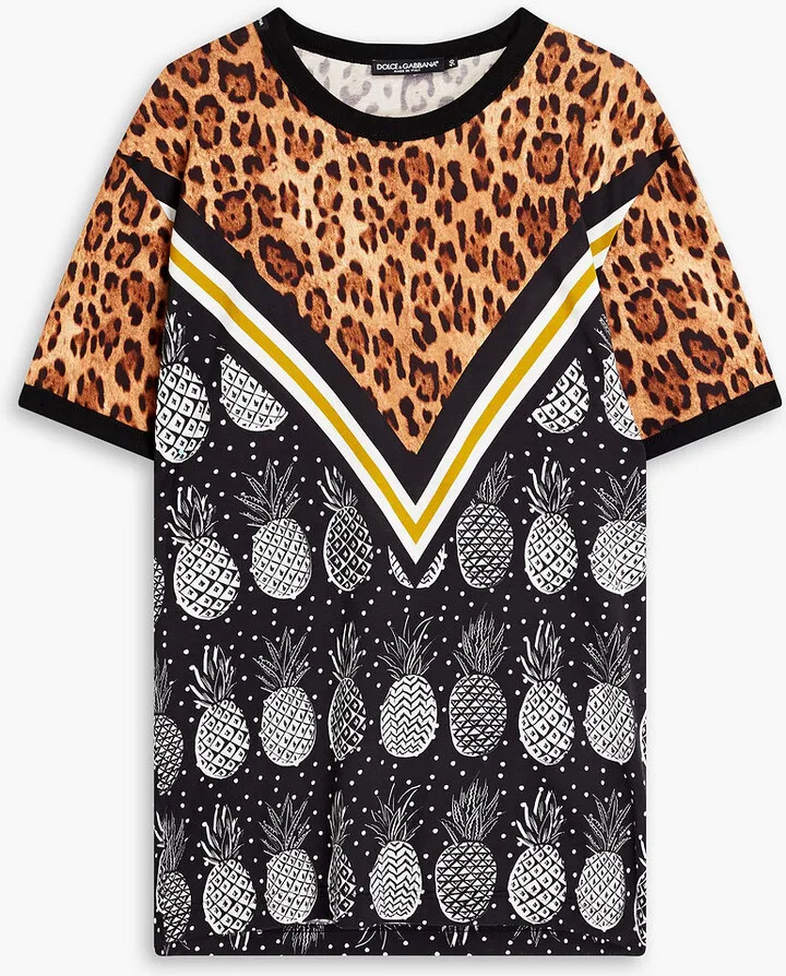 Printed cotton-jersey T-shirt