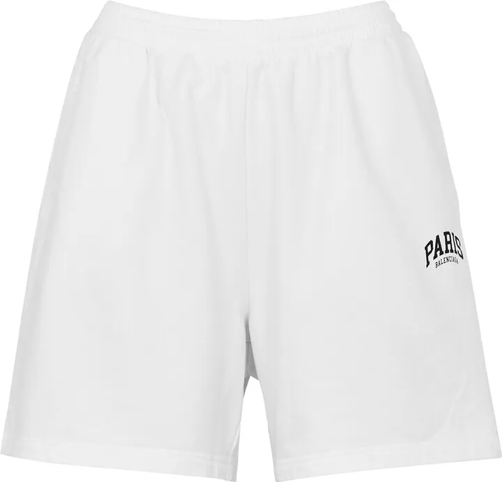 Balenciaga Cities Paris White Cotton Shorts