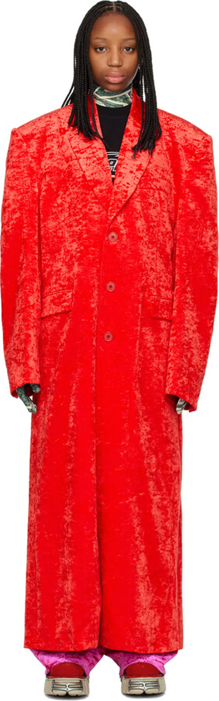 VETEMENTS Red Button Up Coat