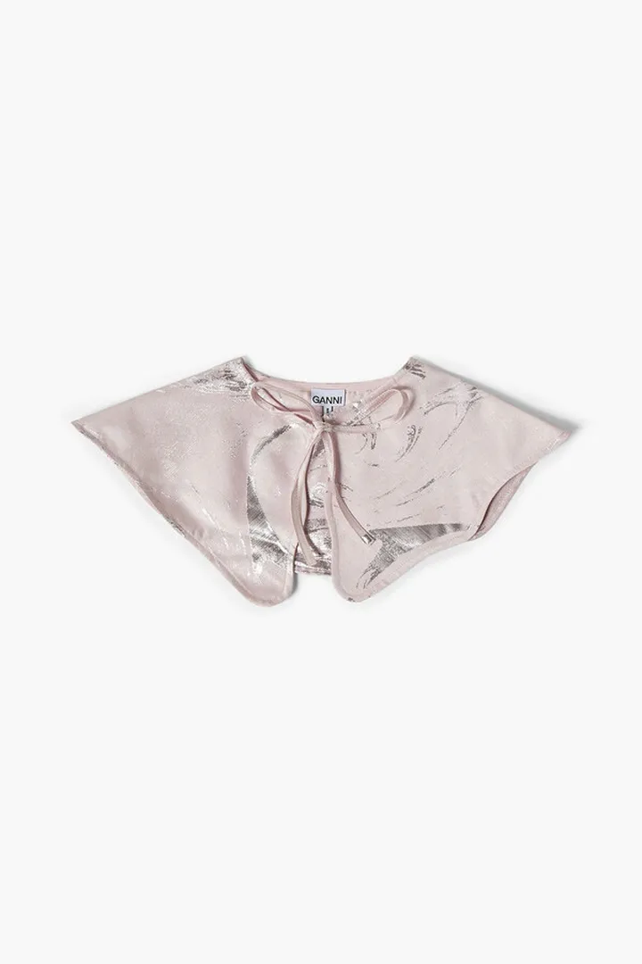 Metallic jacquard collar