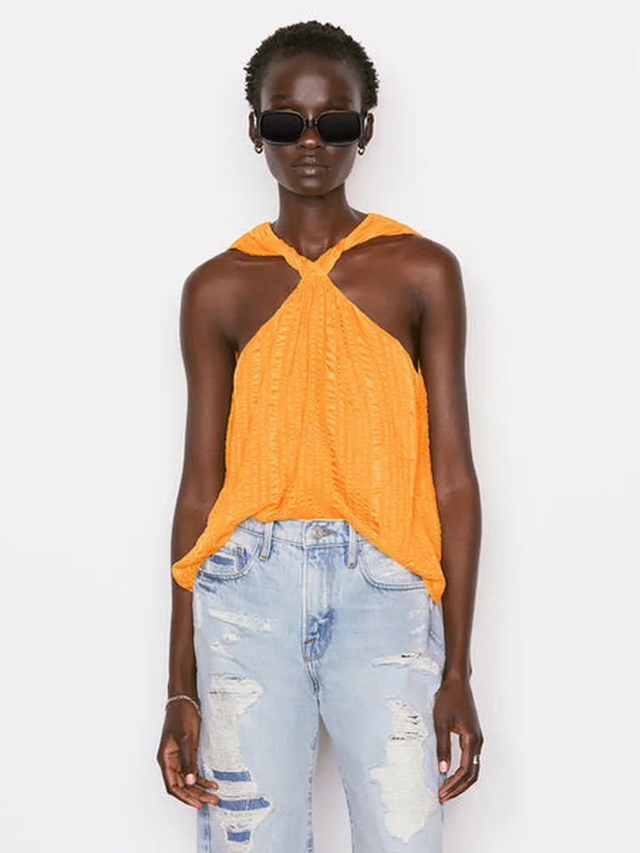 Draped Halter Top Kumquat