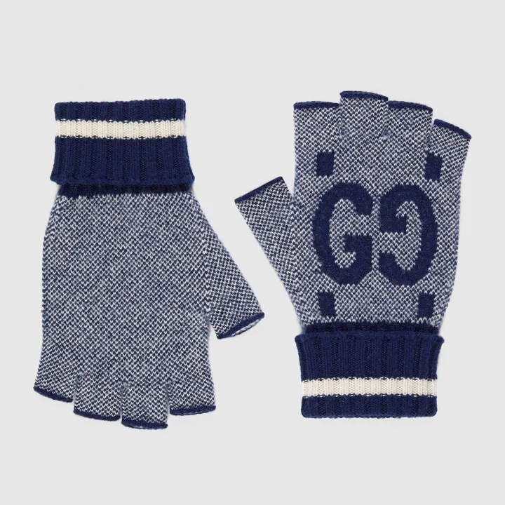 GG cashmere fingerless gloves