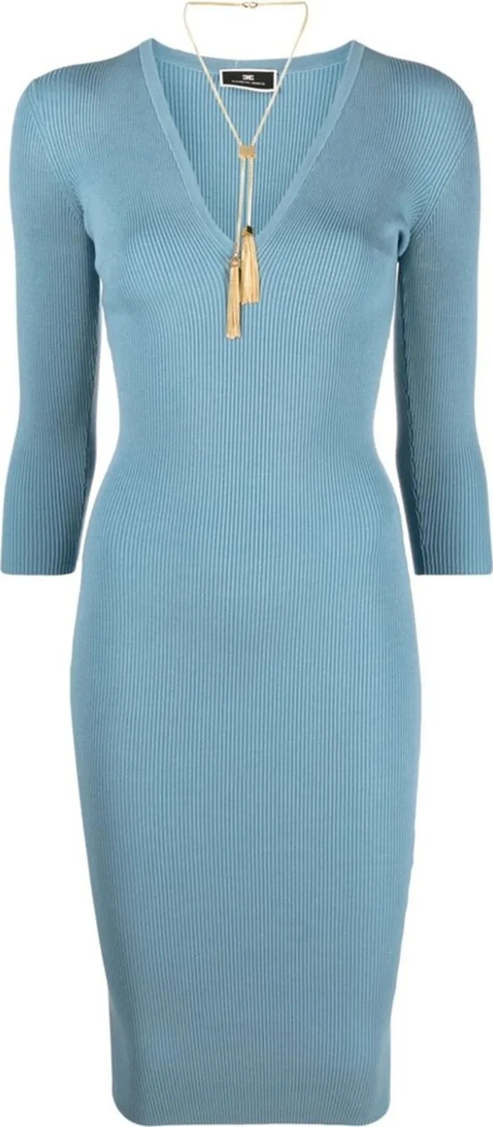 knitted V-neck dress