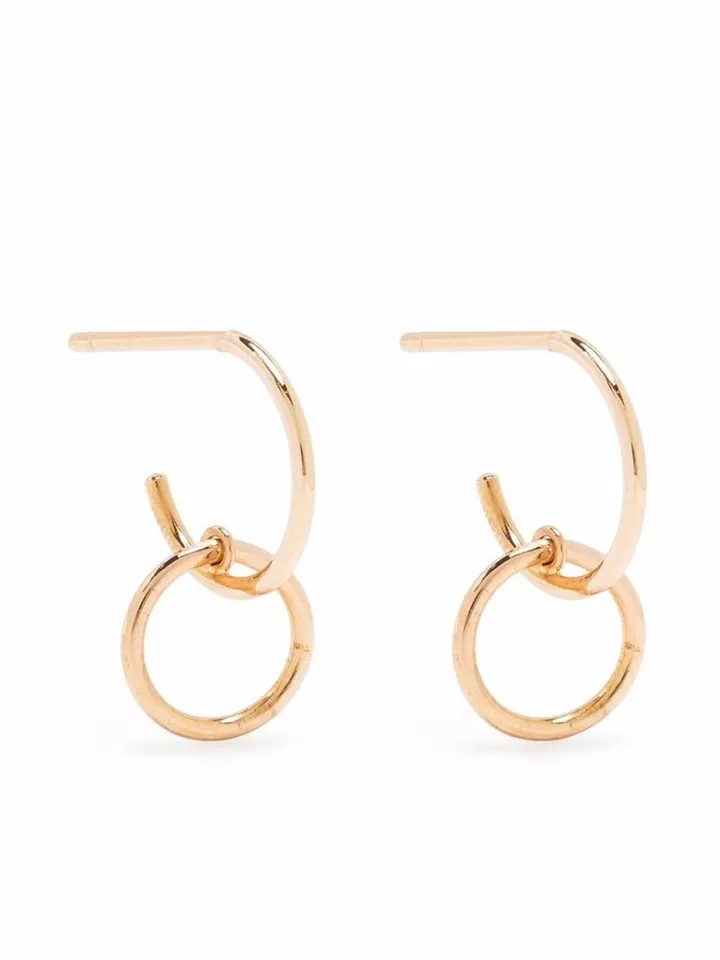 18kt rose gold Tiny Circle drop earrings