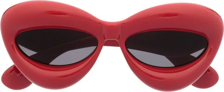 Red Inflated Cat-Eye Sunglasses