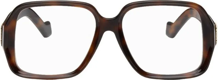 Loewe Tortoiseshell Chunky Anagram Square Glasses