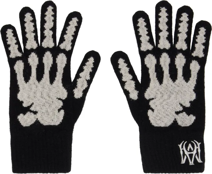 AMIRI Black Skeleton Gloves