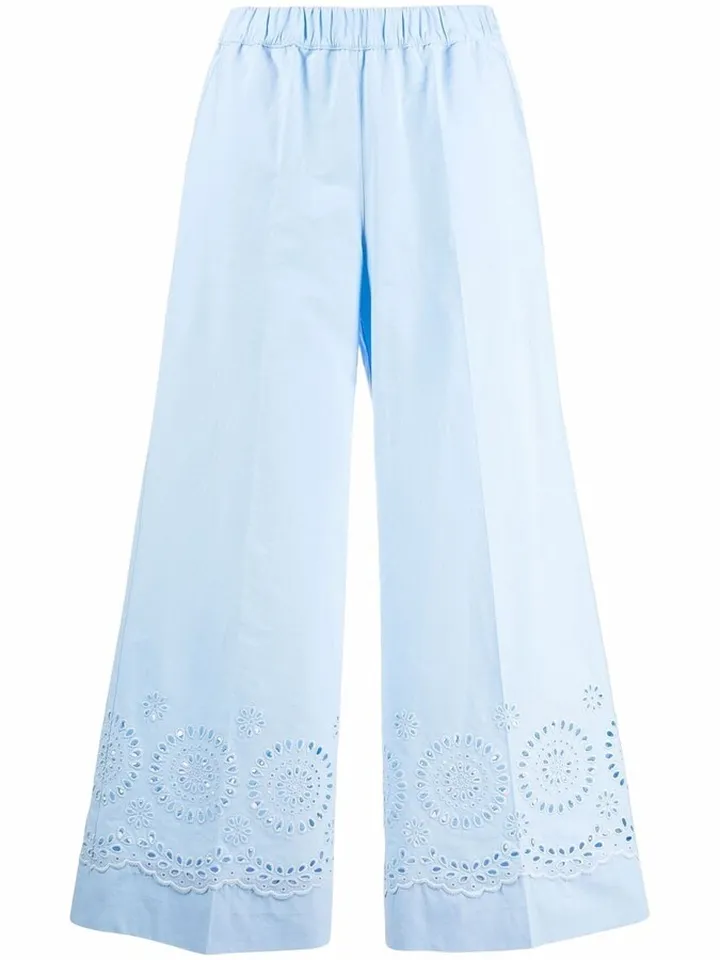 Broderie-Anglaise Cropped Trousers