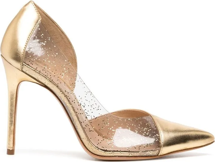 100mm Leather Metallic Pumps