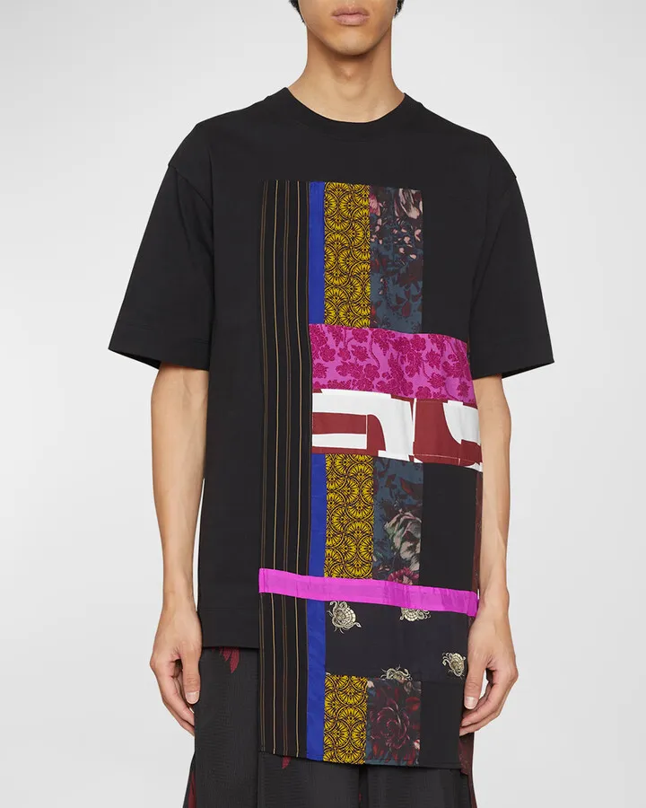 Men's Heltz Asymmetric Patchwork T-Shirt