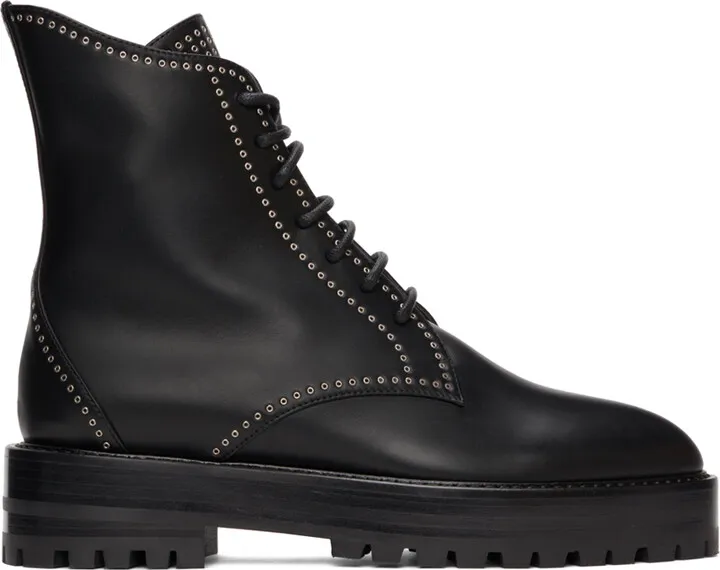 ALAÏA Black Eyelet Trekking Boots