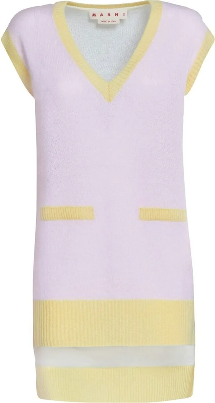 V-neck long jumper vest