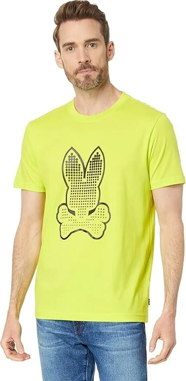 Psycho Bunny Stripe Graphic Tee (Lime Granita) Men's T Shirt