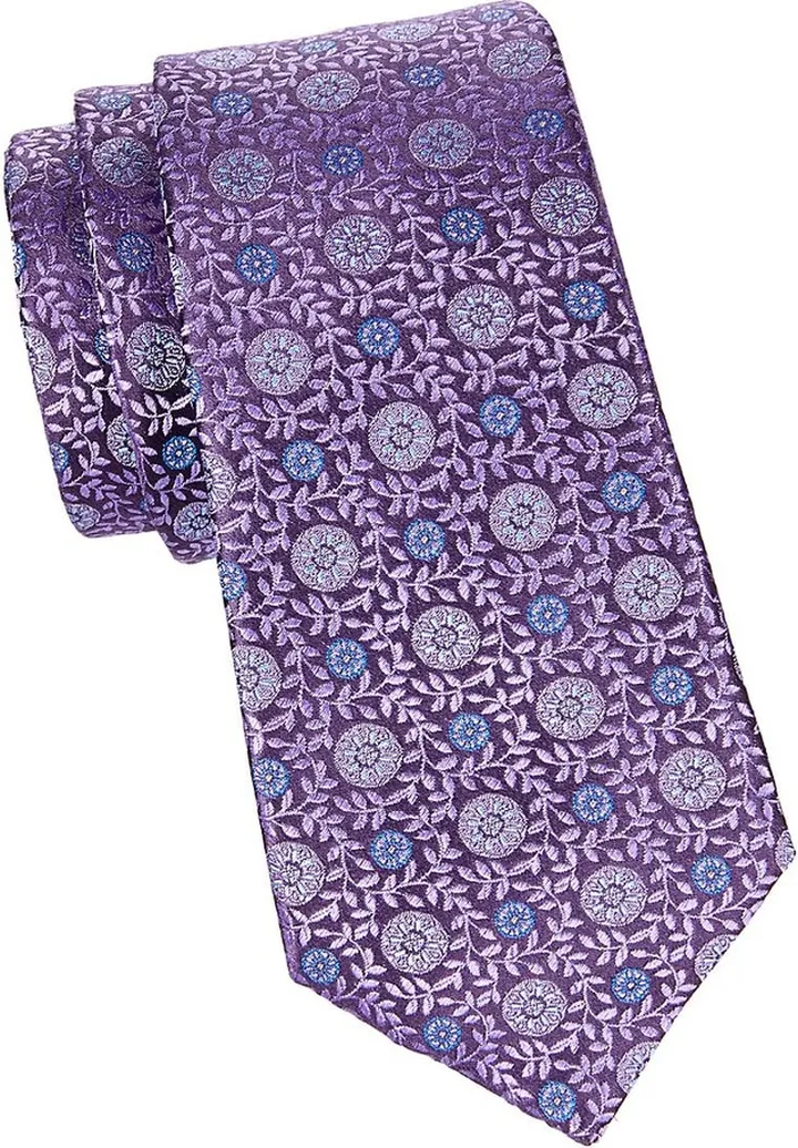 Embroidered Silk Tie