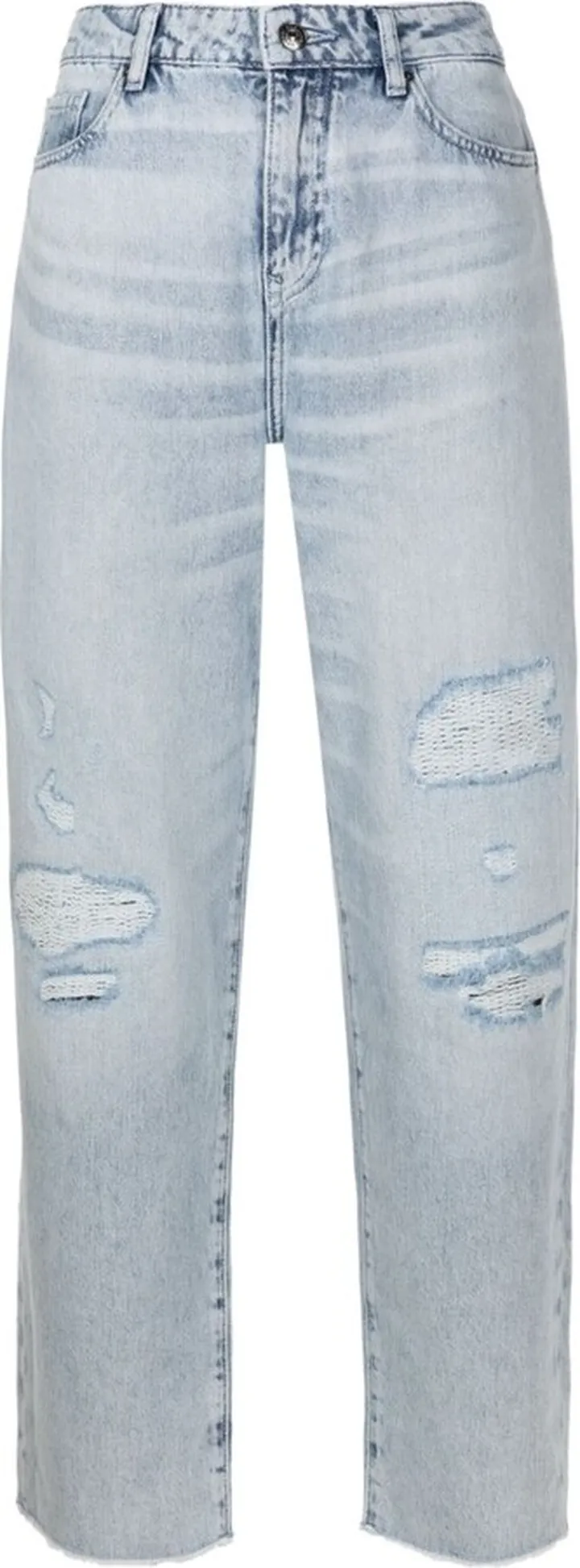 Distressed-Detail Denim Jeans
