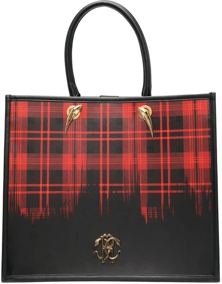 plaid RC plaque tote bag
