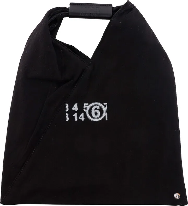 Cotton handbag with logo print