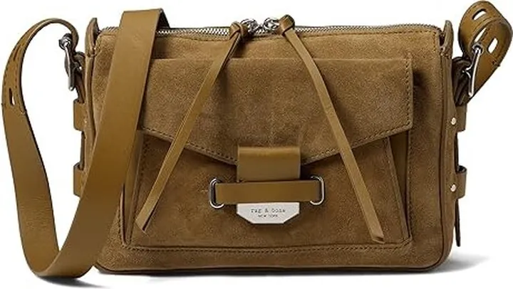 rag & bone Small Field Messenger 2.0 (Olive Suede) Handbags