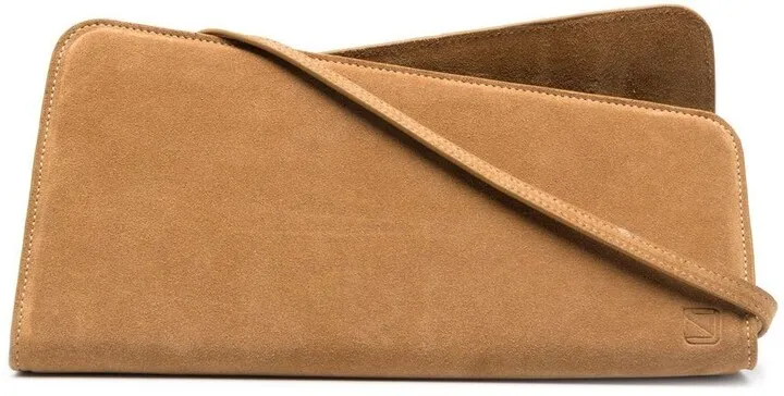 Pyramid-Style Suede Tote Bag