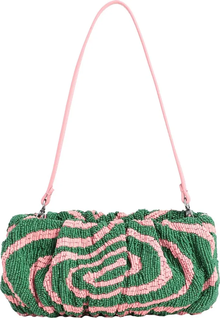 Beaded Bean Bag Handbag Green