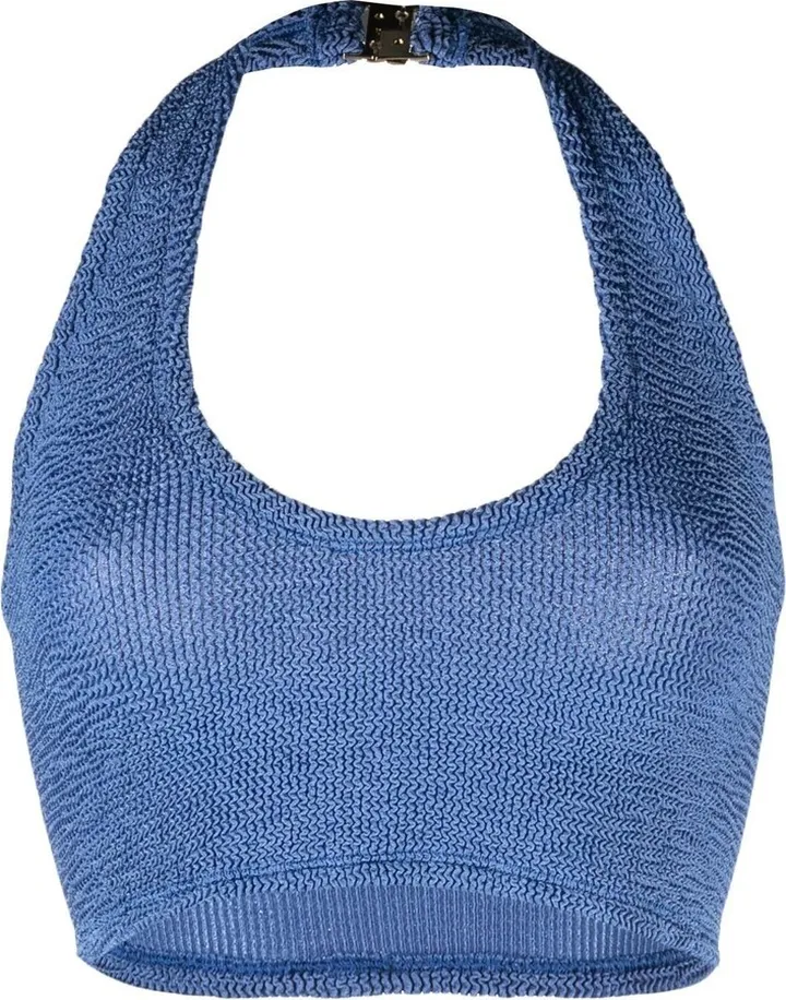 Nova crinkled halterneck top
