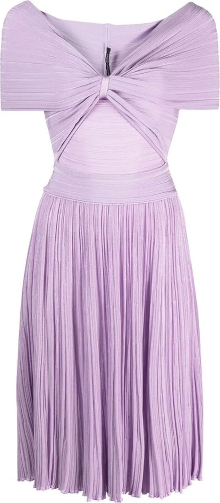 Drop-Shoulder Pleated Dress