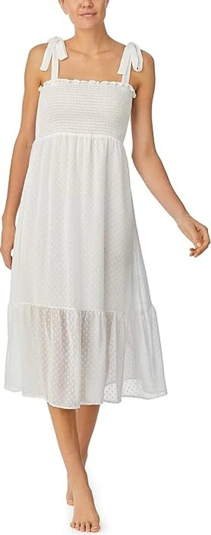 Kate Spade New York Midi Chiffon Chemise (Off-White) Women's Pajama