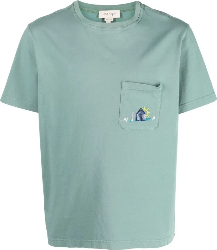 embroidered-motif short-sleeve T-shirt