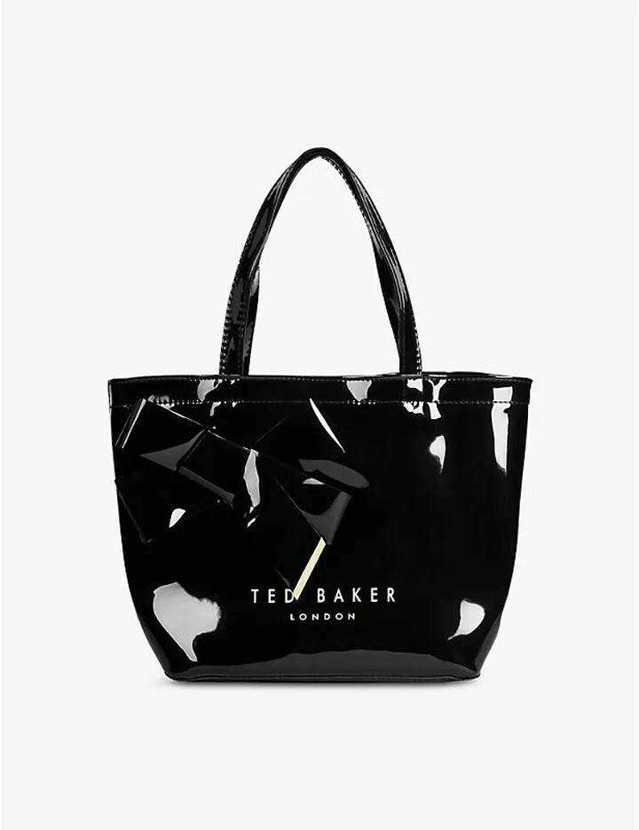 Womens Black Nikicon Bow-detail Small Icon bag