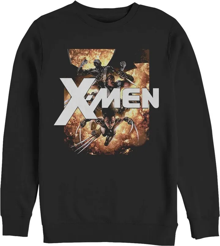 Men's Marvel X-Men Explosion Sweatshirt - Black - 3X Large