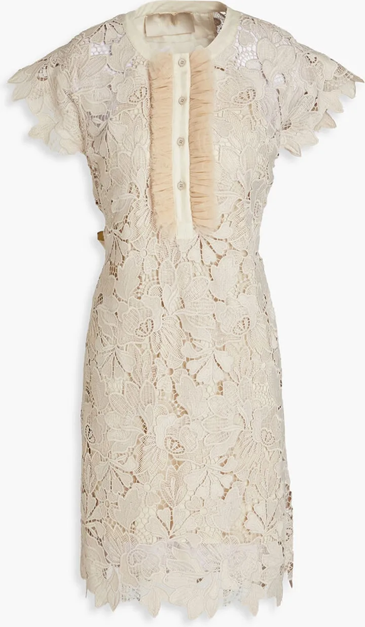Macramé lace mini dress