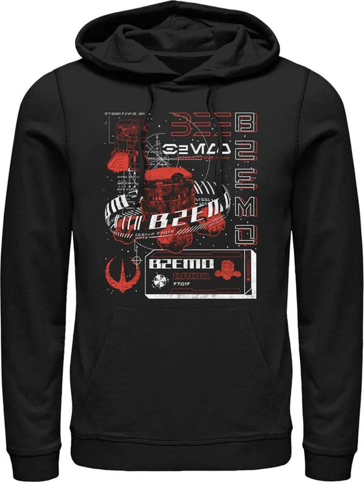 Men's Star Wars: Andor B2EMO Droid Blueprints Pull Over Hoodie - Black - 2X Large