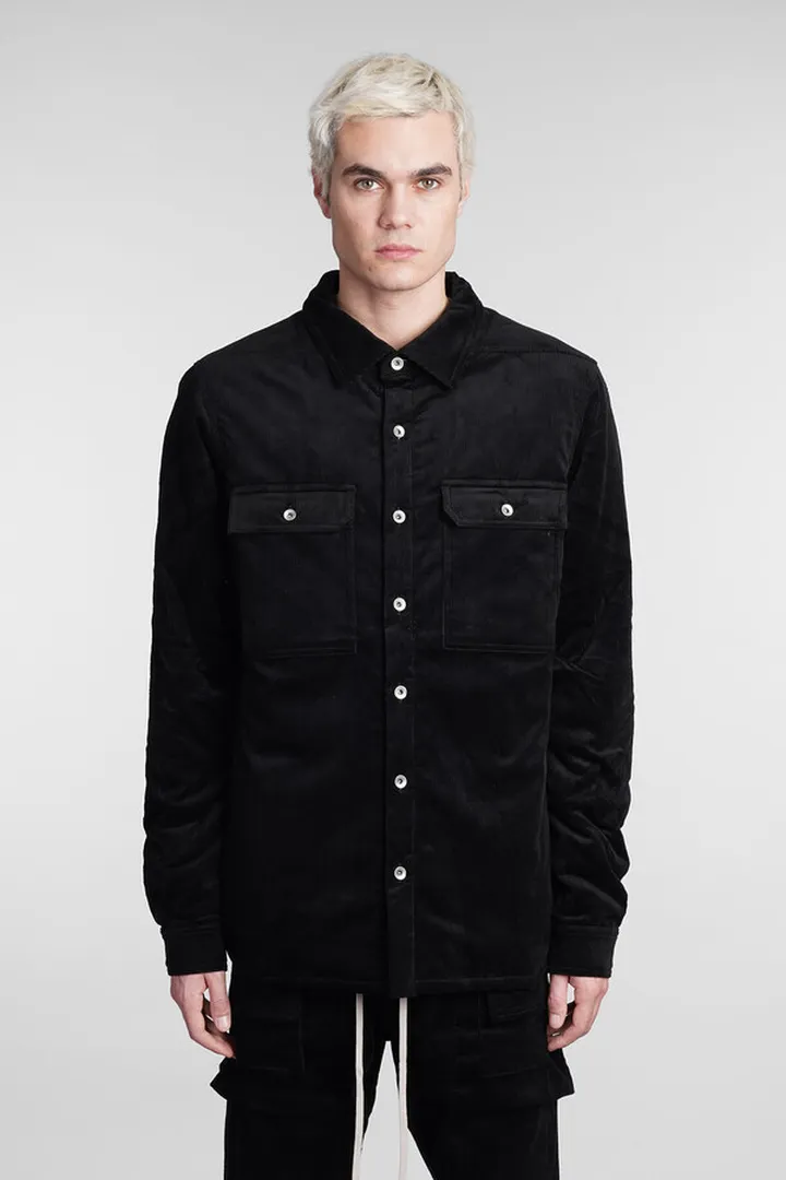 Outeshirt Casual Jacket In Black Cotton