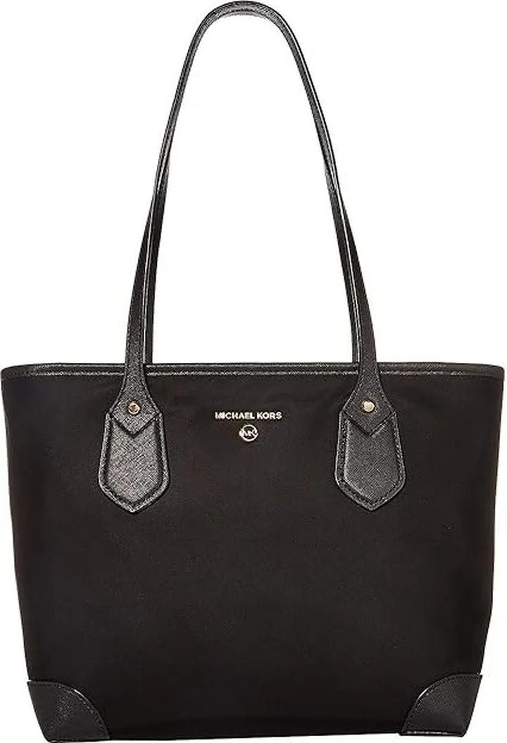 MICHAEL Michael Kors Eva Small Top Zip Tote (Black) Handbags