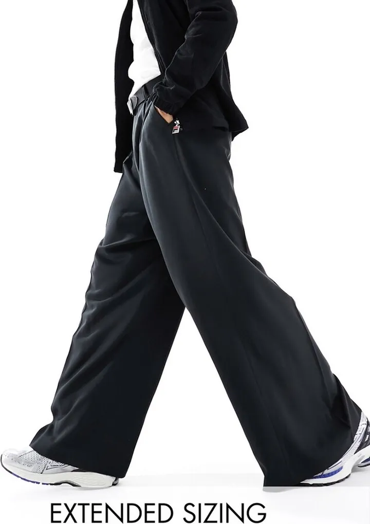 ASOS DESIGN smart extreme wide leg pants in black