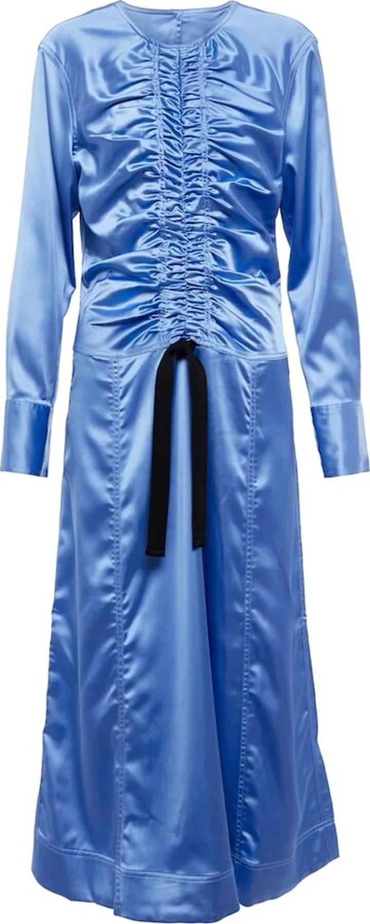 Ruched satin midi dress