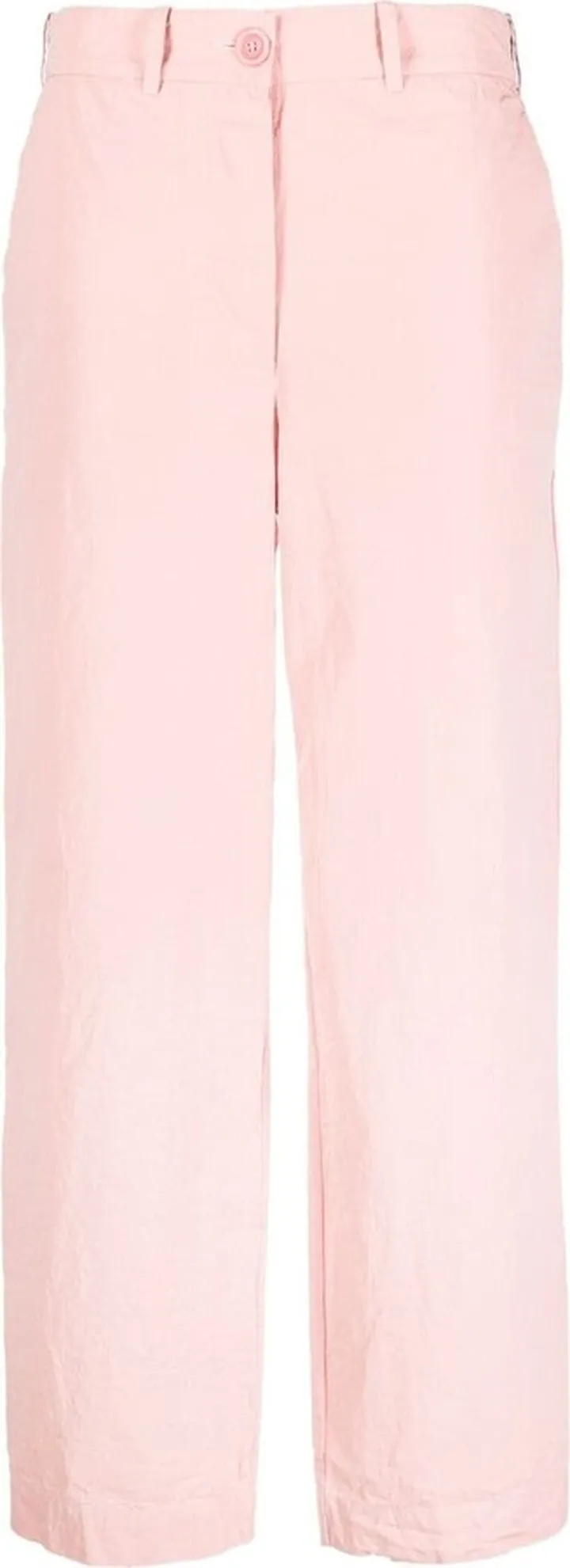 Bee paper-cotton straight-leg trousers