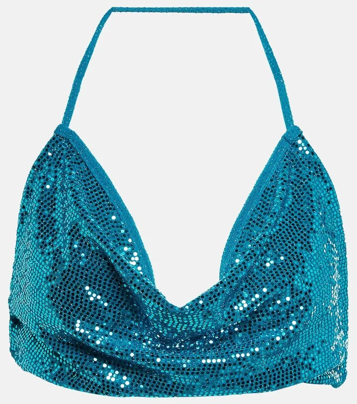 Sequined halterneck bralette