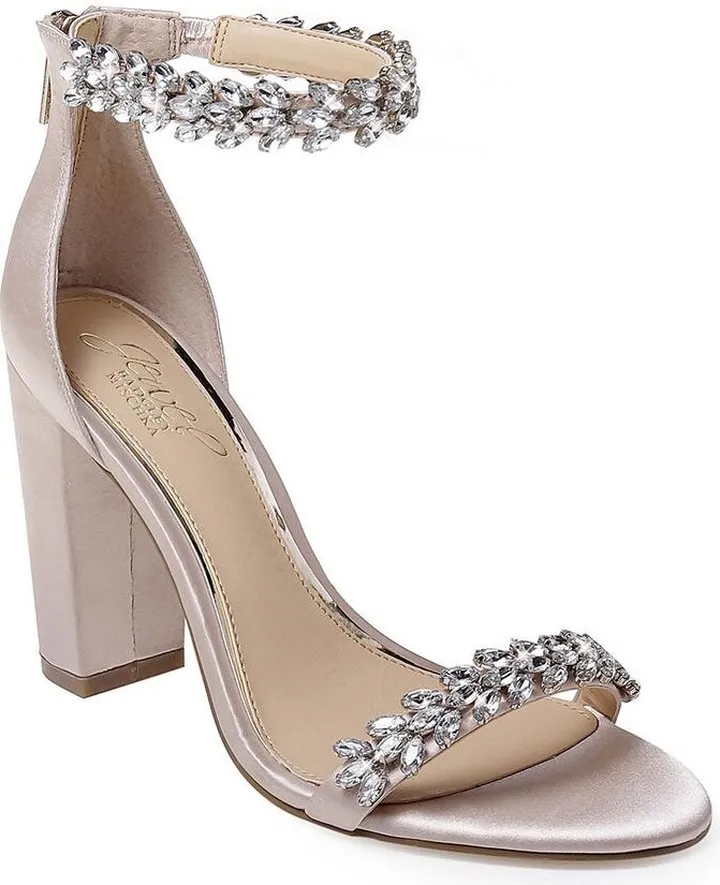 Jewel Badgley Mischka Women's Mayra Block-Heel Evening Sandals Women's Shoes