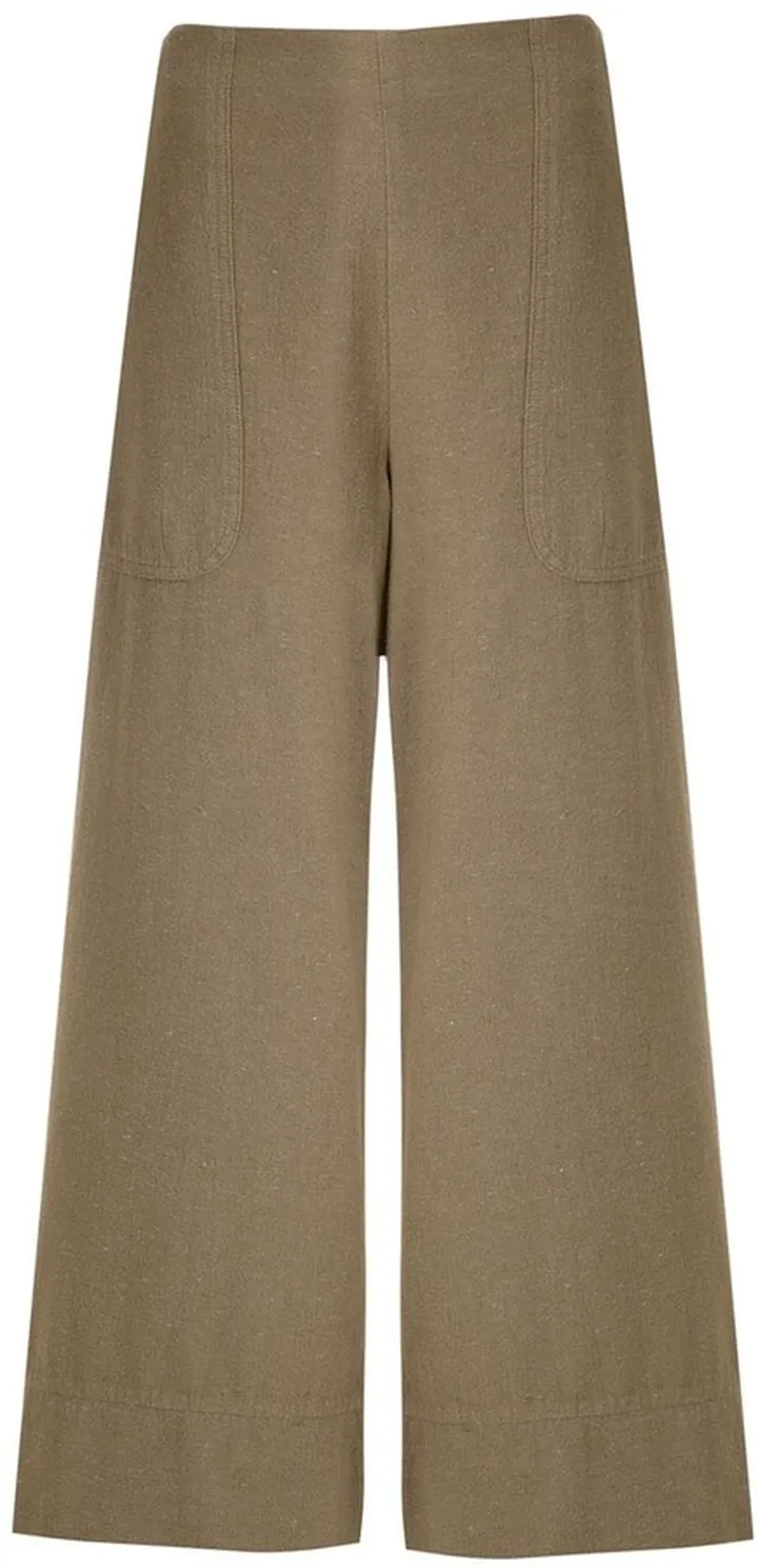 Wide-Leg Cropped Trousers