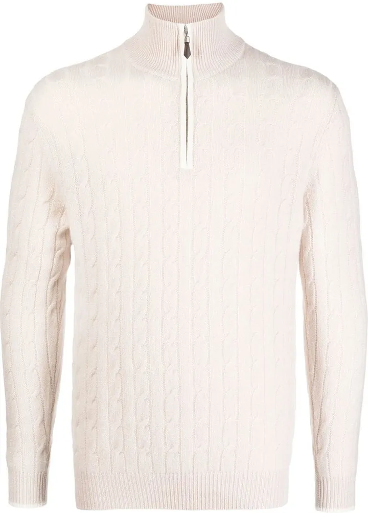 Cable half-zip jumper
