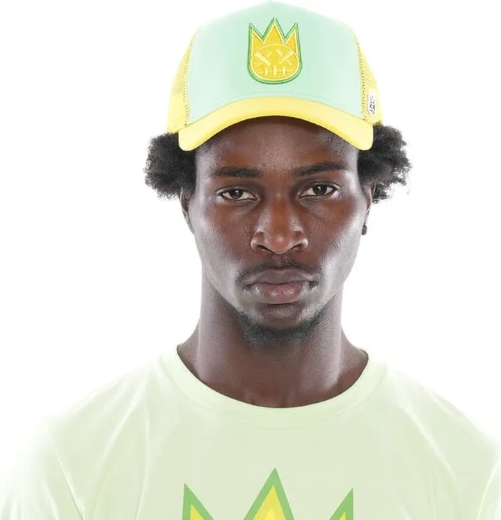 Cult of Individuality Clean Logo Mesh Back Trucker Curved Visor Cap In Patina Green - Green