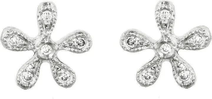 Tiny Daisy Platinum Stud Earrings